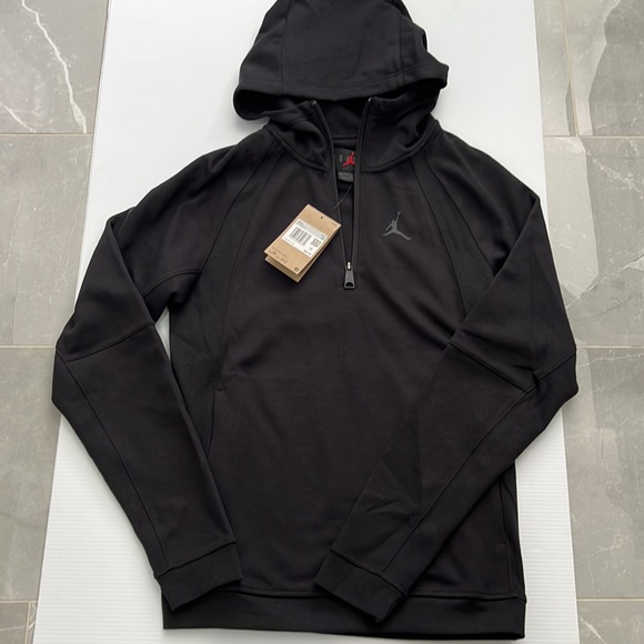 Jordan Men's Dri-FIT Sport Statement Air Fleece Pullover Hoodie-Black - Picture 3 of 9